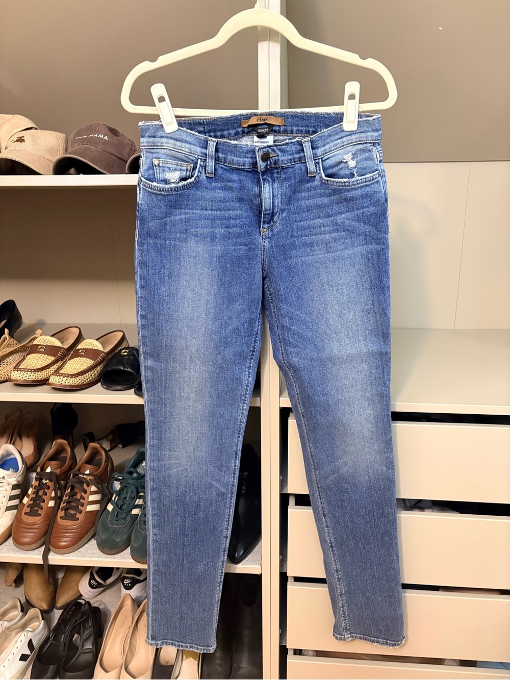 else Medium Blue Low Rise Skinny Jeans with Faded Wash, 29